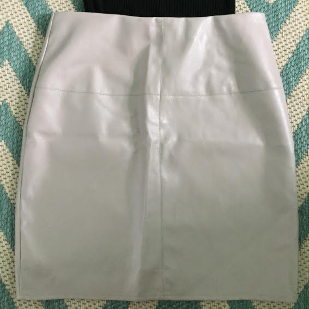 MissGuided Grey Leather Pencil Skirt